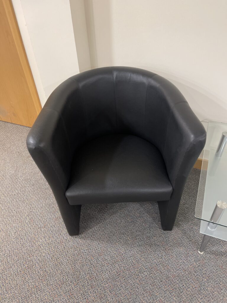 Black Leather Tub Chair Recycle Scotland