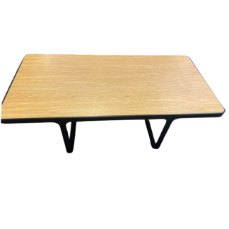 Oak Wood/Black Steel Frame Coffee Table