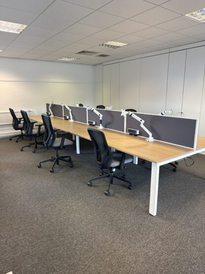Bank of 8 Bench Desking 1400mm