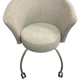 Grey Soft Seating Tub Chair on Wheels