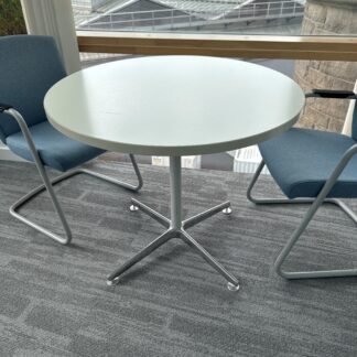 White Round Meeting Table