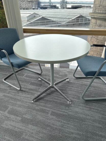 White Round Meeting Table