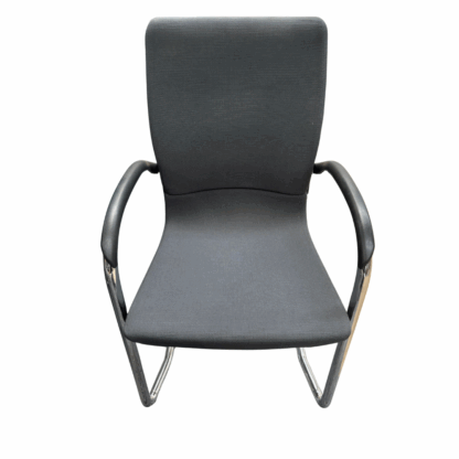 Black Meeting Room Chairs with Leather Arms