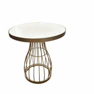 White Glass Side Table