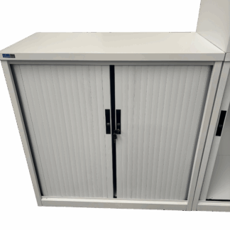 White 2 Door Tambour Unit