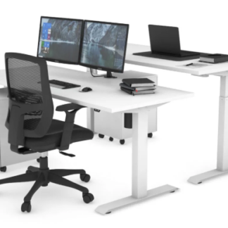Bank of 2 - Height Adjustable Desks only 1600 x 800