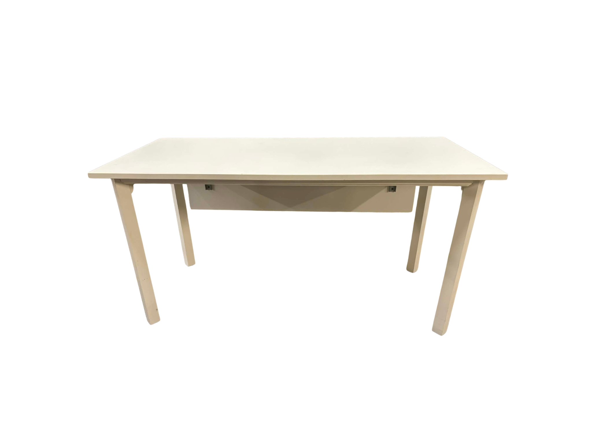 White 1600 x 800 Desk with Modesty Panel